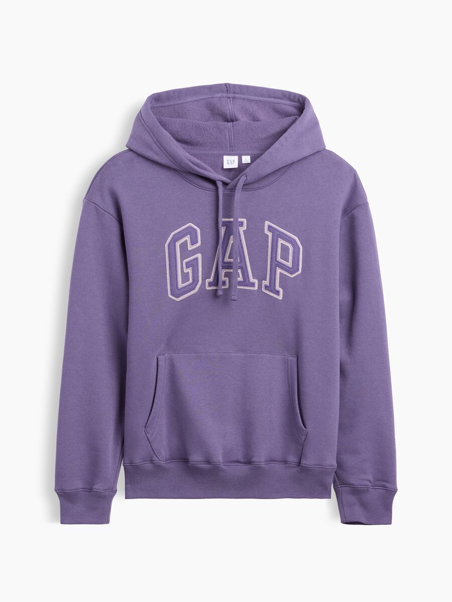 Blackberry purple cotton-blend hoodie with embroidered GAP logo_4