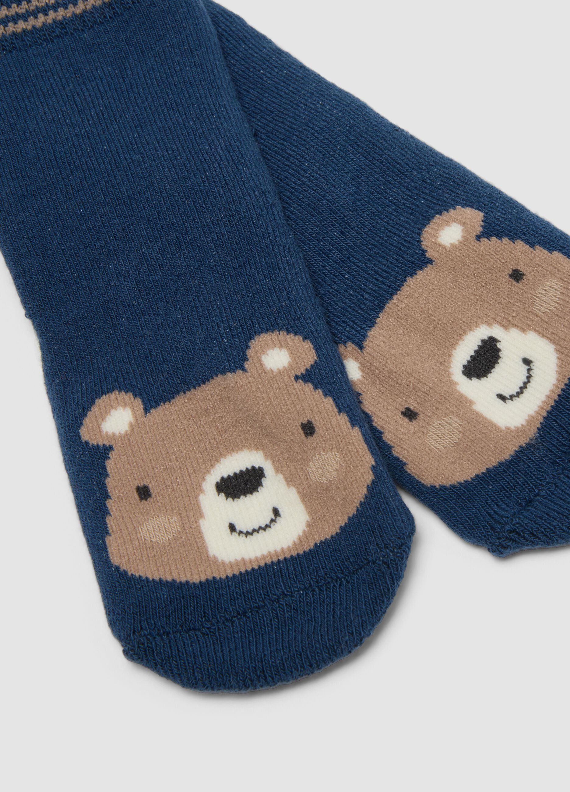 2-pack of multicolour non-slip socks in organic stretch cotton