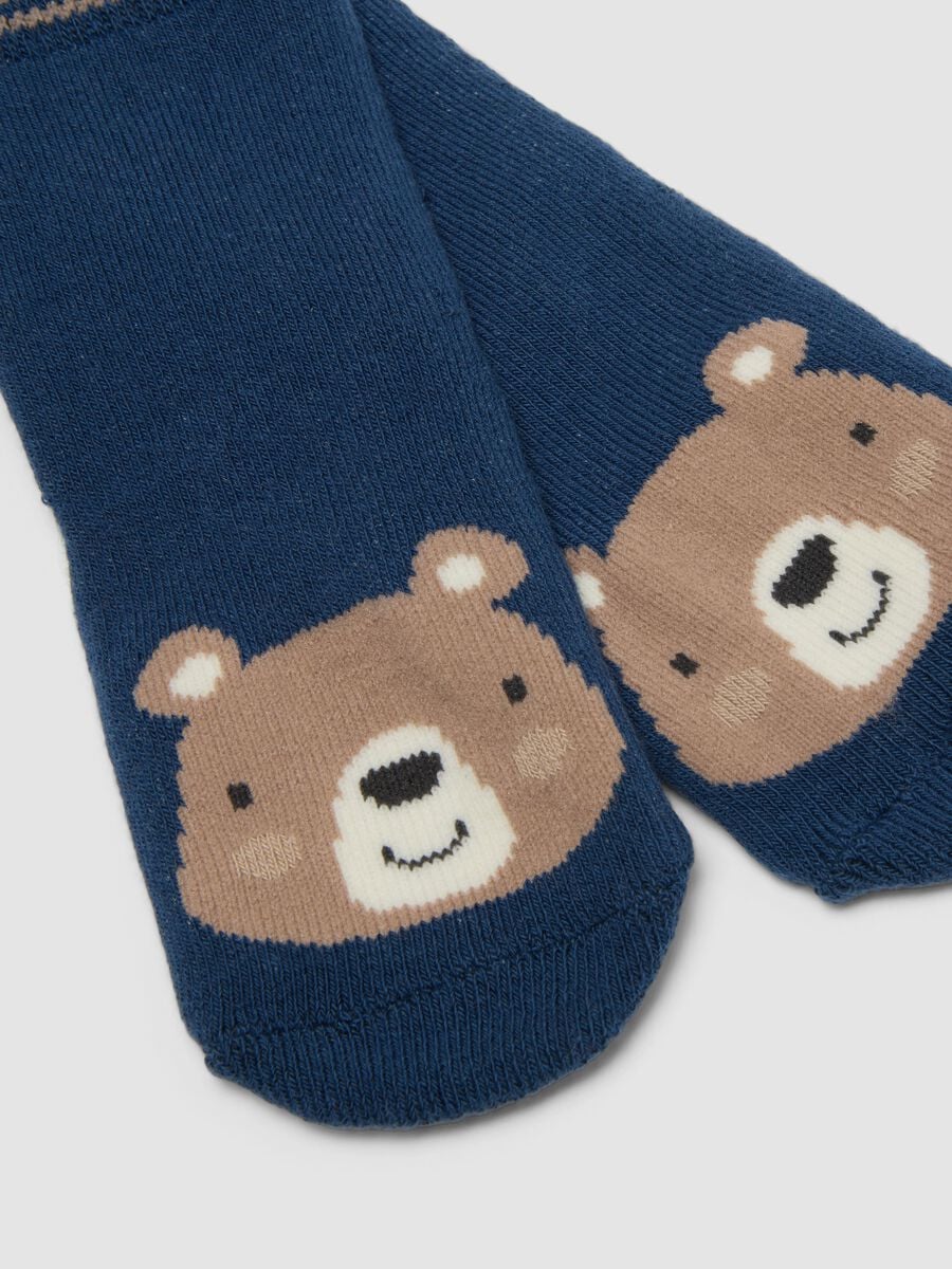 2-pack of multicolour non-slip socks in organic stretch cotton_1