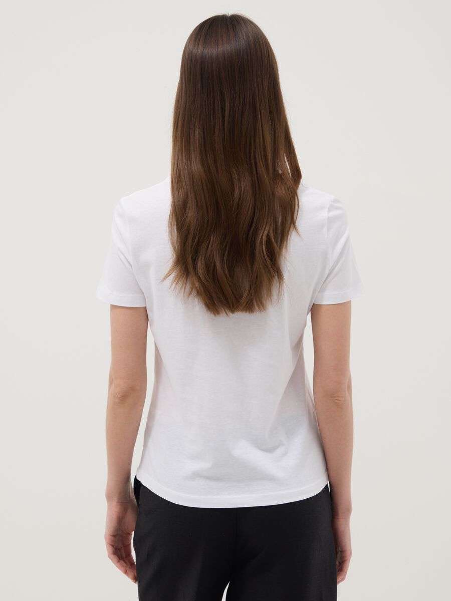 T-shirt in puro cotone bianca regular fit con stampa_3