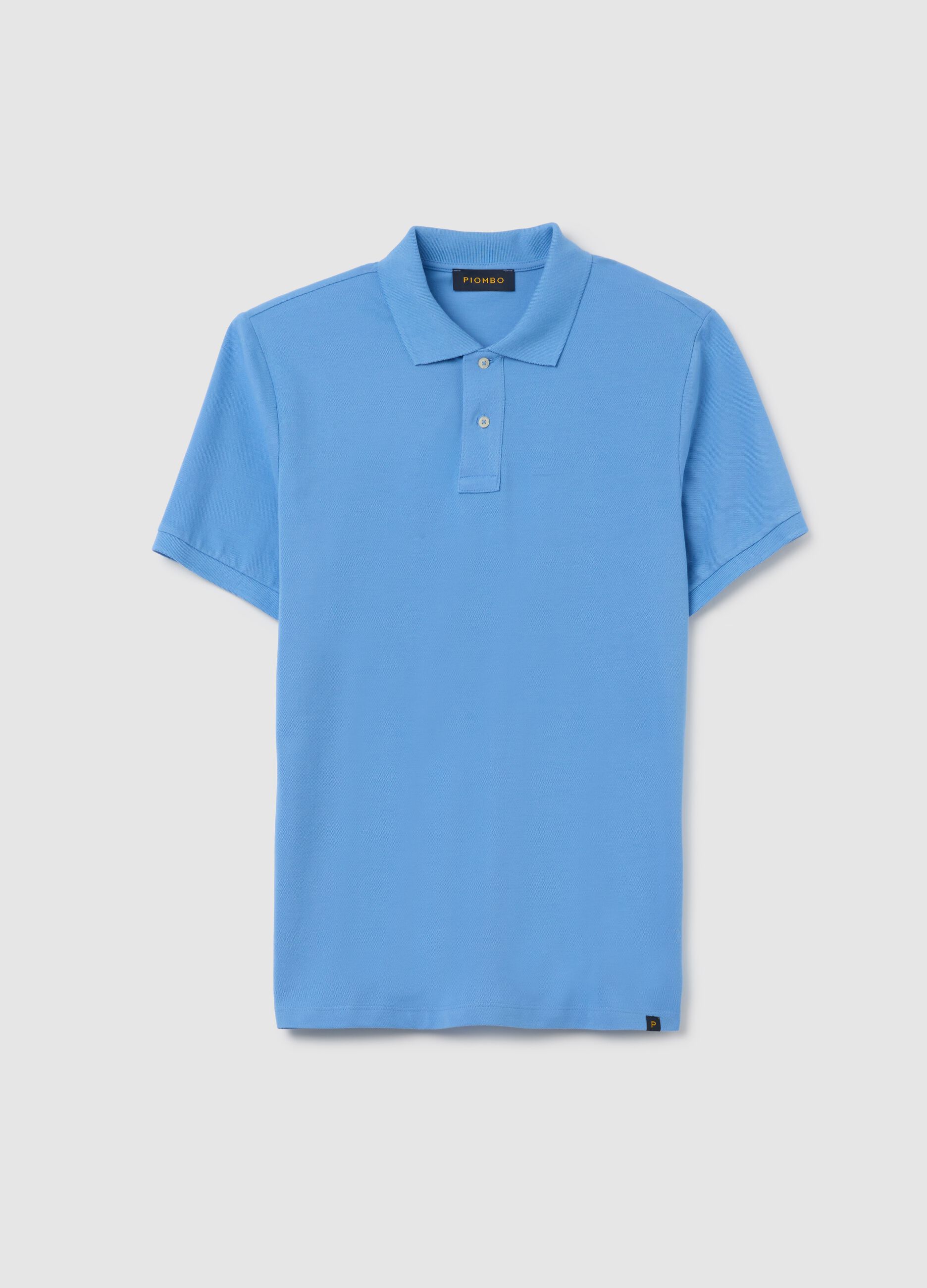 Polo da uomo in puro cotone Supima azzurro regular fit
