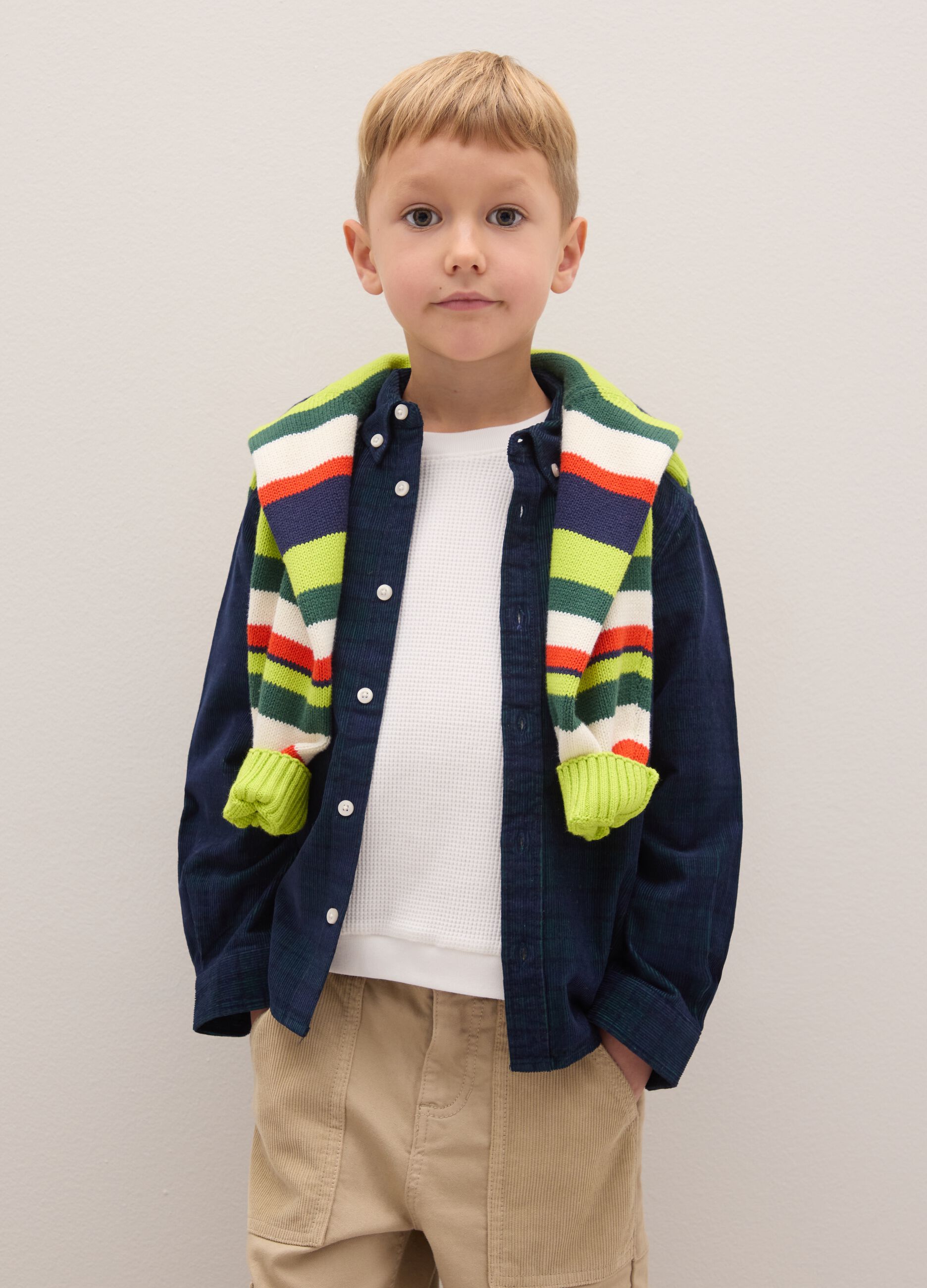Multicolour checked cotton shirt for kids in regular fit