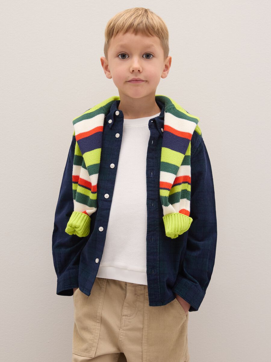 Multicolour checked cotton shirt for kids in regular fit_0