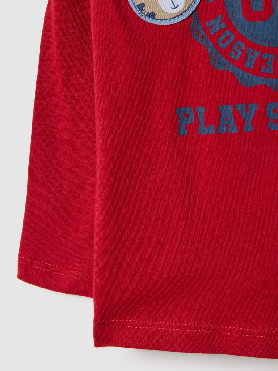 Red pure cotton regular fit t-shirt for boys_3