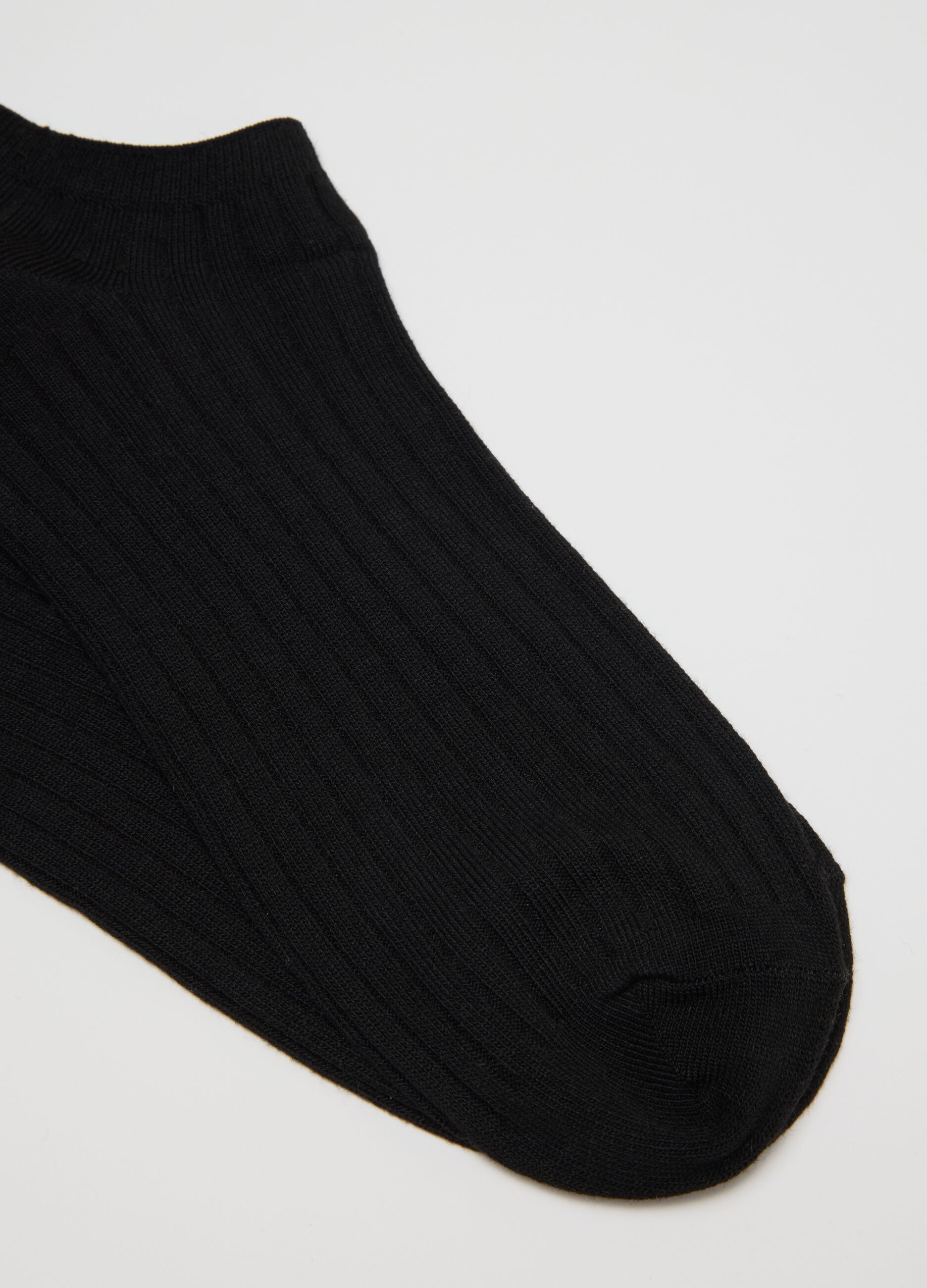 Men's Black Cotton Blend Short Socks Tripack