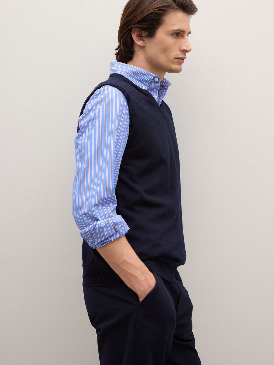 Merino Wool Blue Vest_3