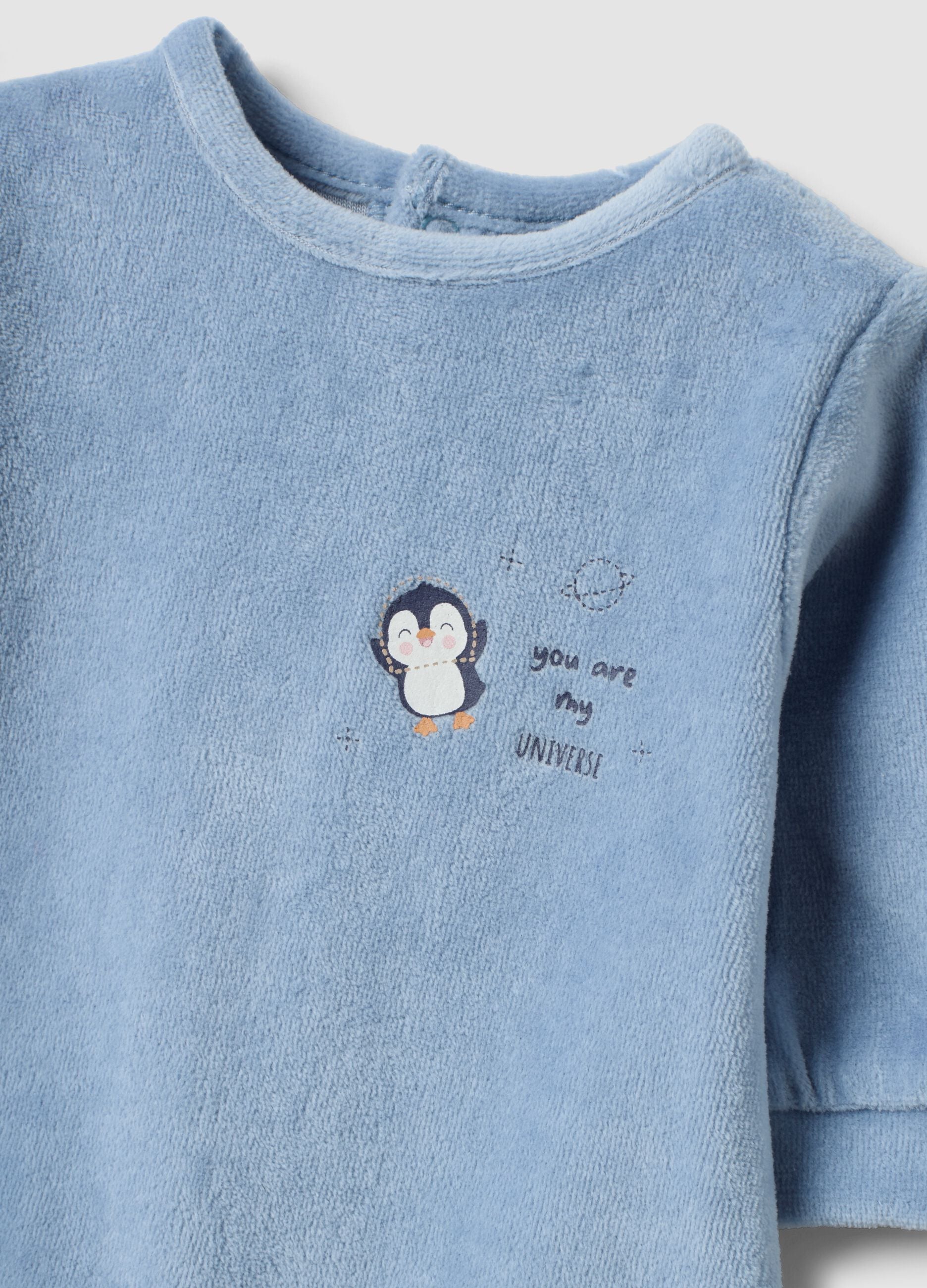 2-pack of blue and white cotton-blend sleepsuits for baby