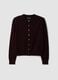 Purple pure wool crew-neck cardigan with buttons, regular fit_4