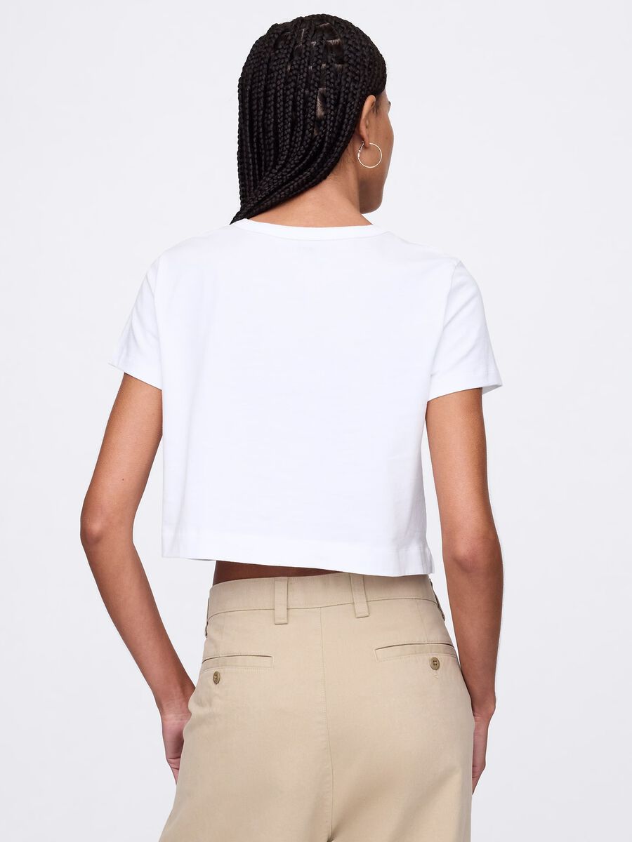 White cropped T-shirt in cotton_2