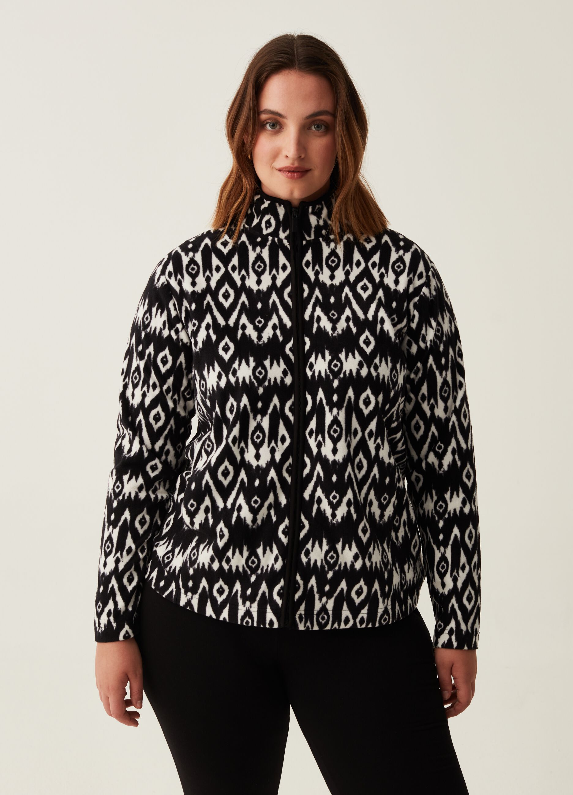 Full-zip in pile fantasia ikat Curvy_0