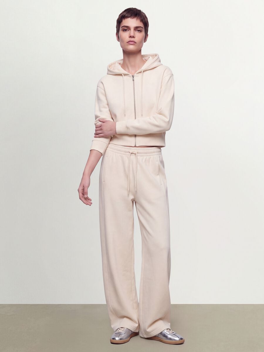 Jogger bianchi in misto cotone barrel fit_0