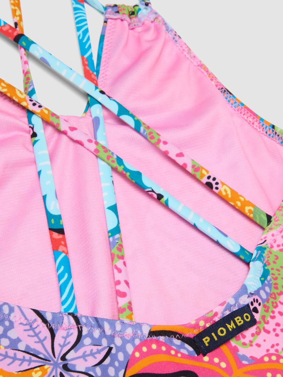 Multicolour stretch fabric swimsuit_2