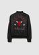 Kids' black bomber jacket regular fit with Chicago Bulls print_4