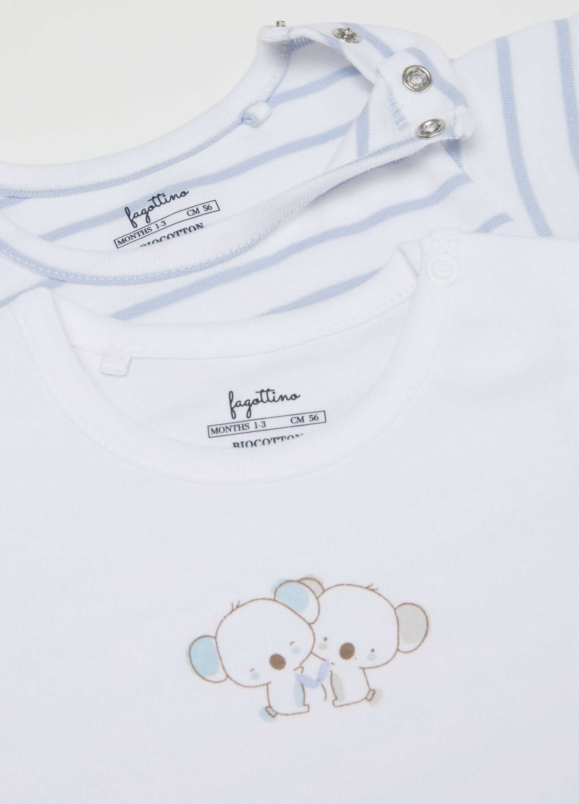 Newborn multicolour pure cotton bodysuit twin pack