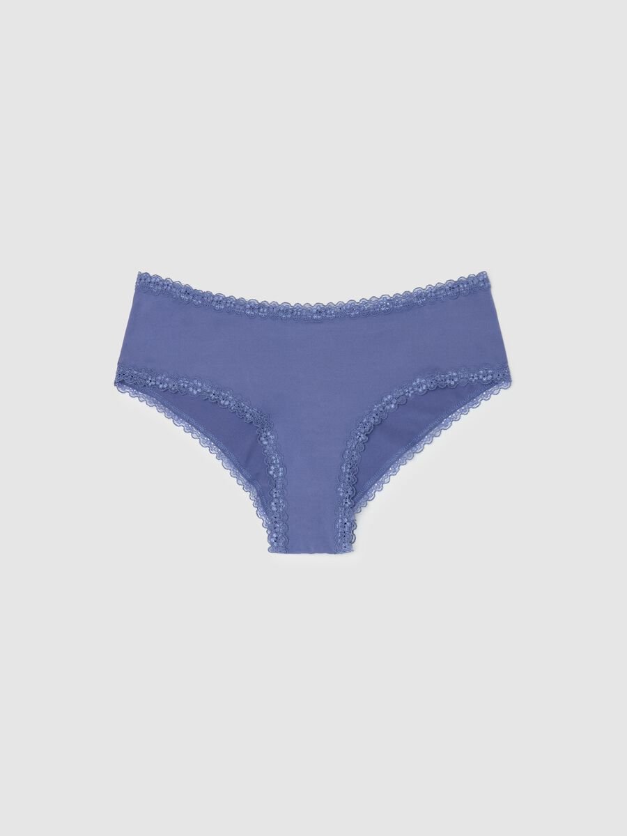 Microfibre French knickers with lace_0