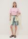 Pink pure cotton T-shirt with slogan print, relaxed fit_1