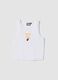 White stretch cotton tank top_0