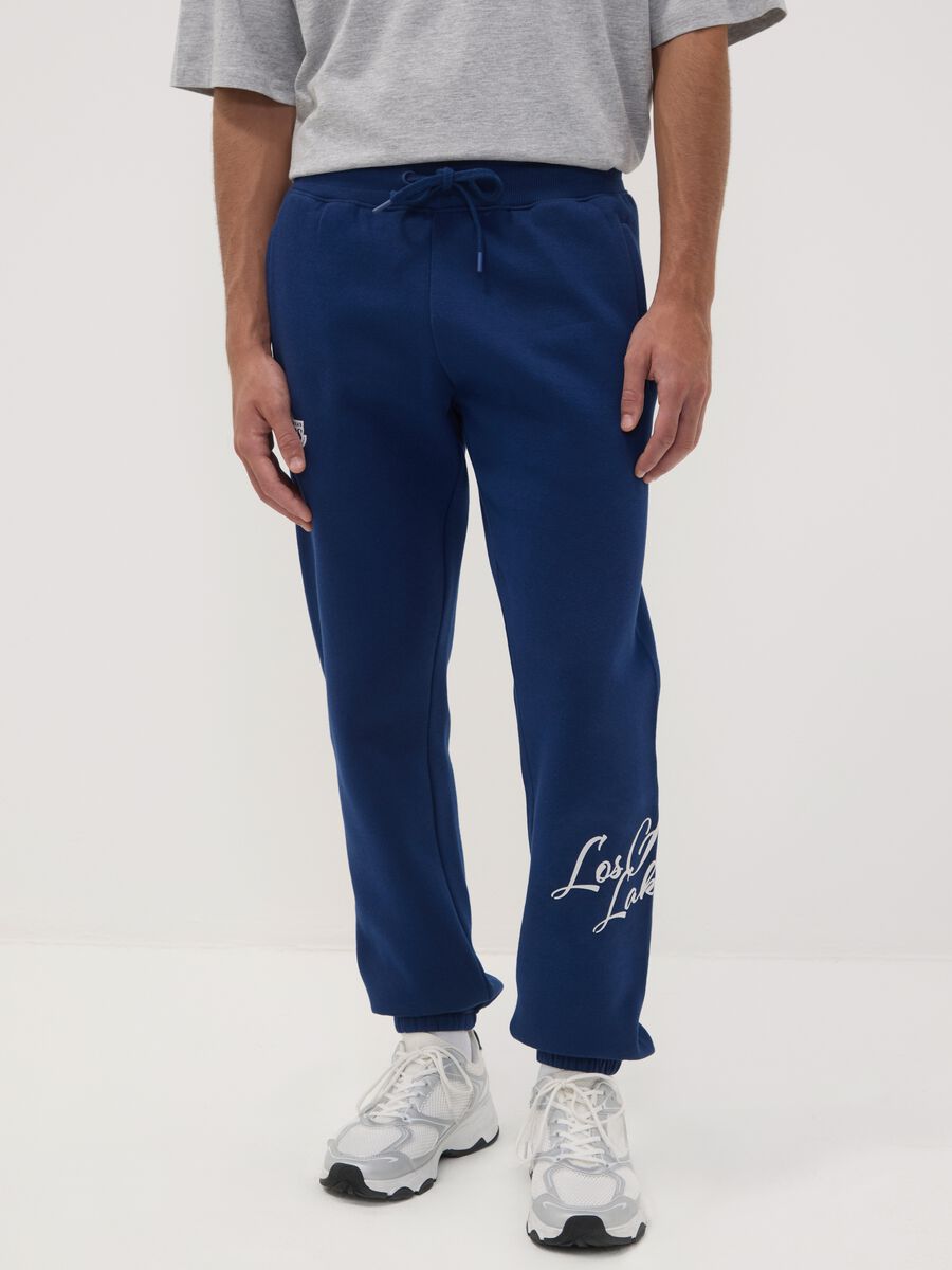 Blue cotton-blend Lakers print jogger trousers_1