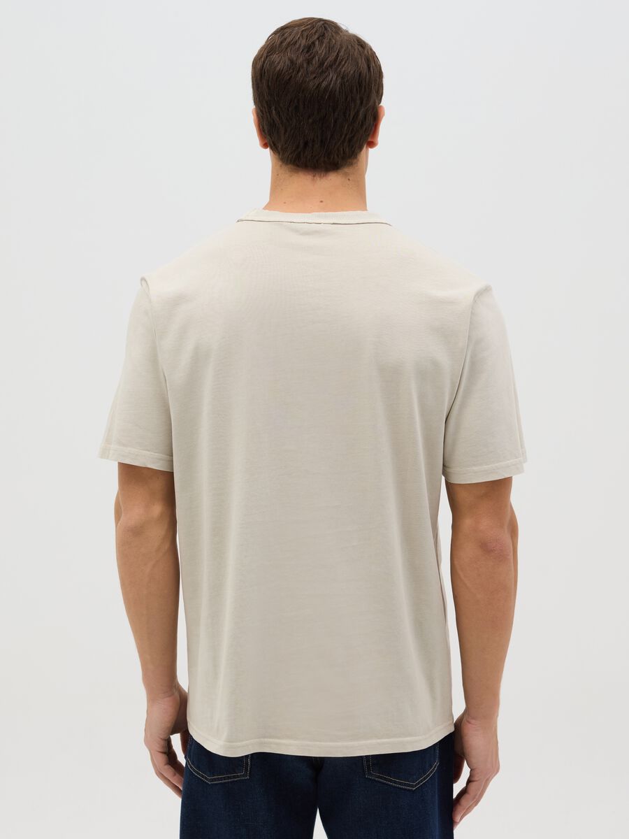 Men's Beige Cotton T-shirt_2