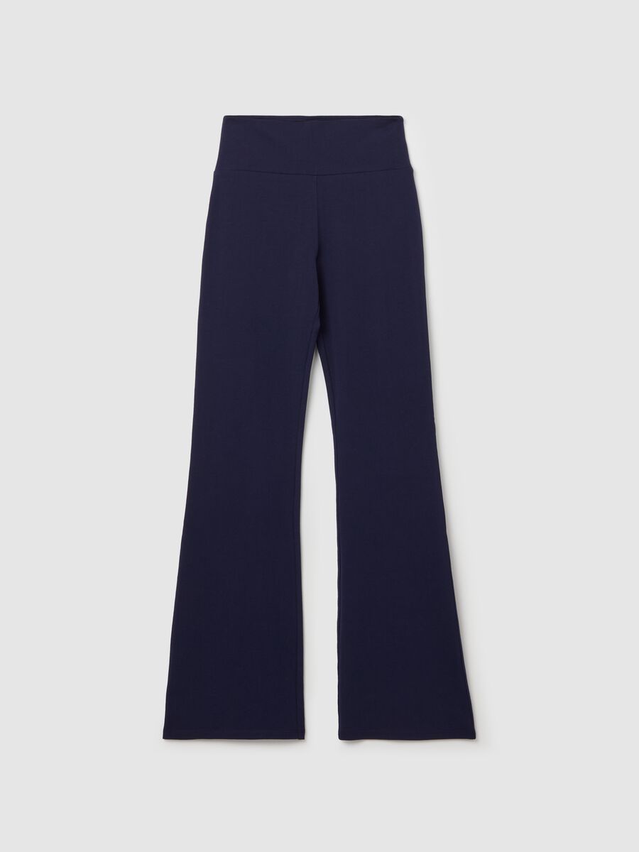 Flare-fit leggings in stretch cotton_4