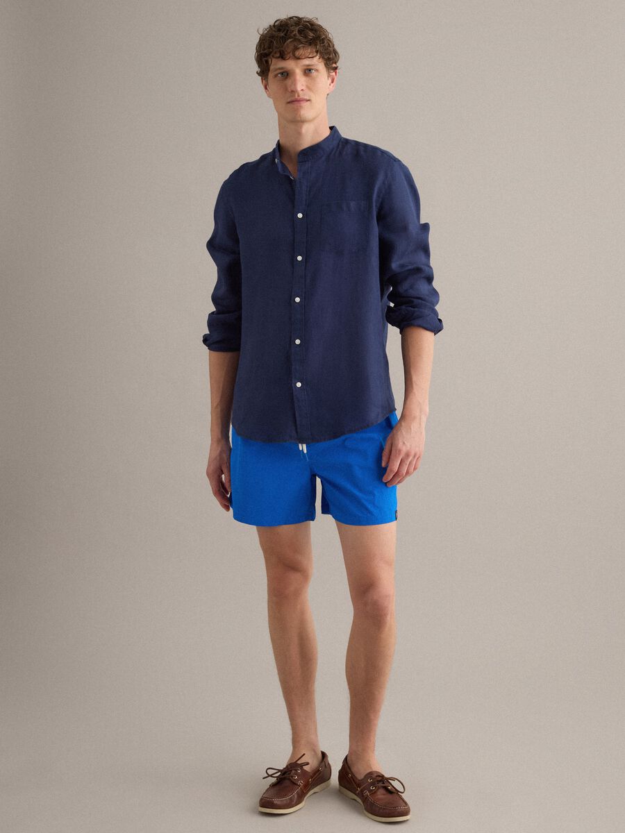 Boxer da mare blu con vita elasticizzata e coulisse_1