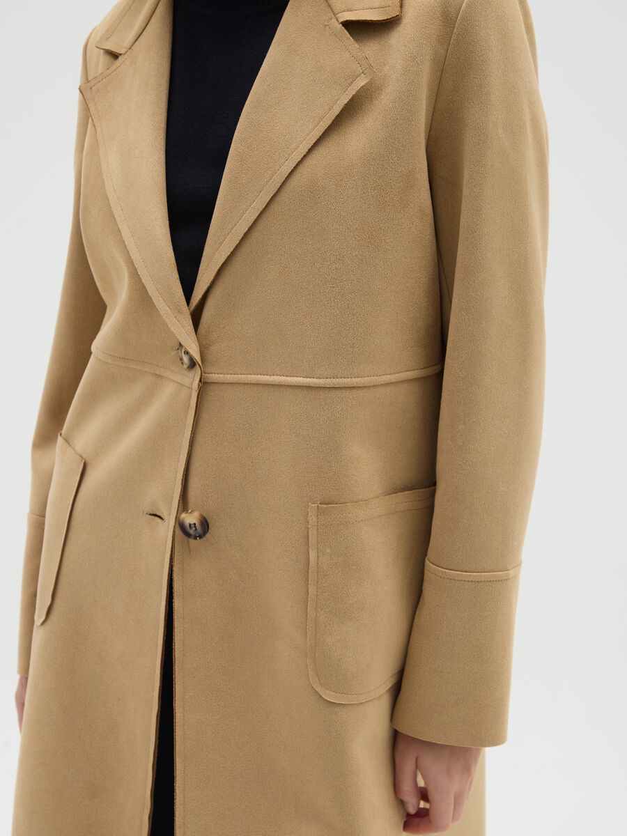 Cappotto beige regular fit con bottoni_3