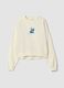 Beige pure cotton sweatshirt with Stitch print_4