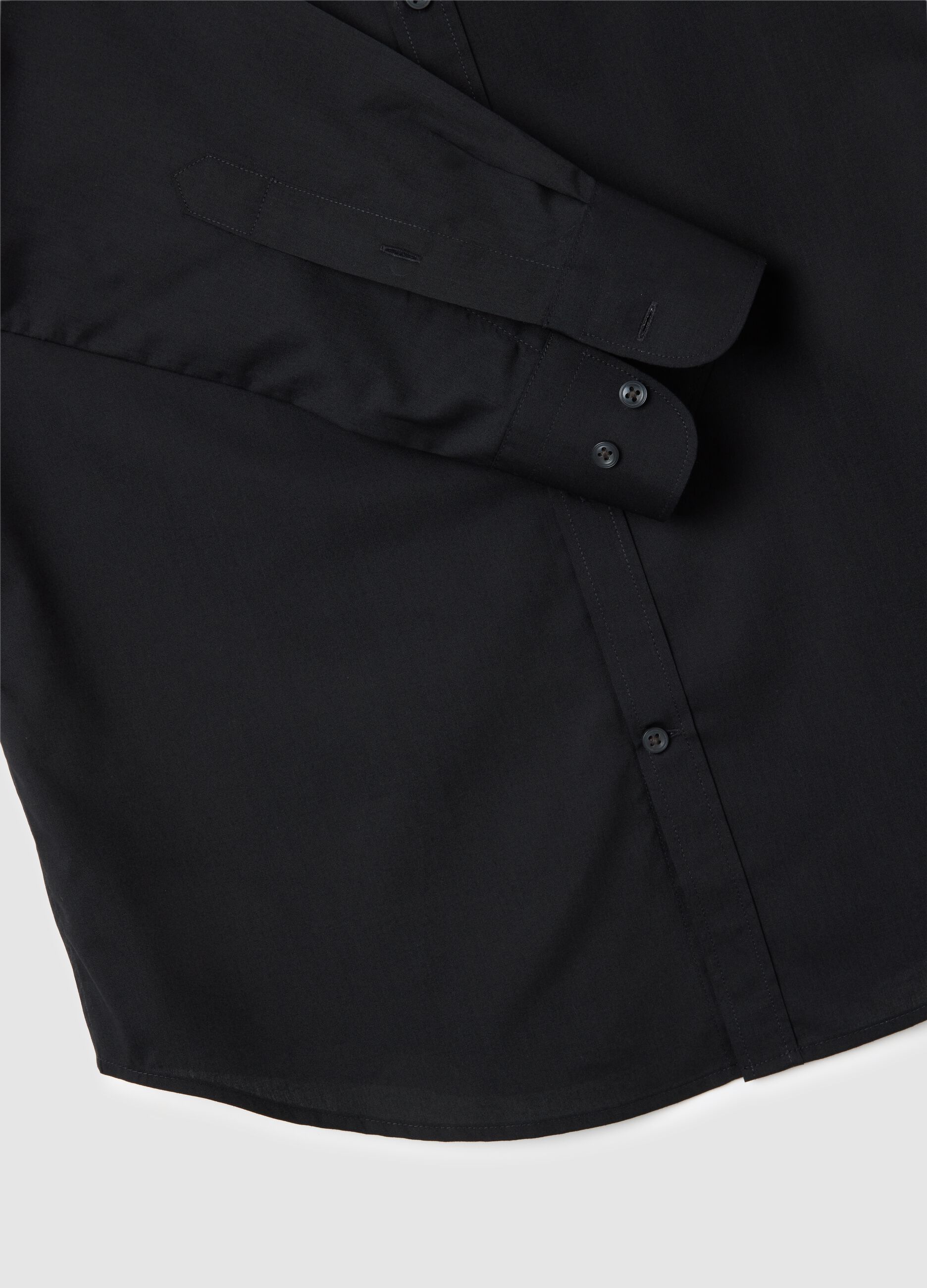Men's shirt in black cotton blend slim fit easy iron