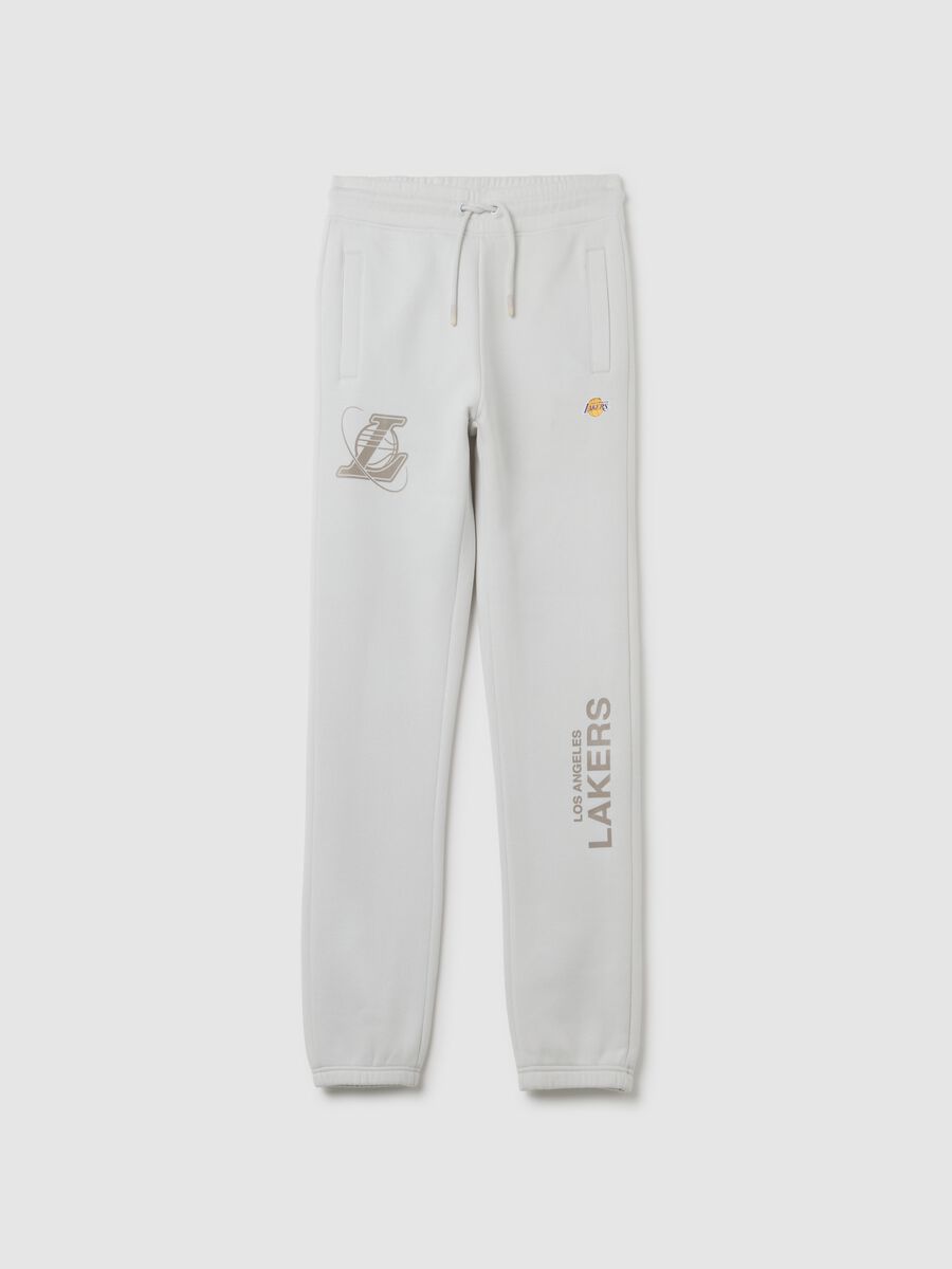 Kids' grey regular fit cotton blend trousers Los Angeles Lakers_3