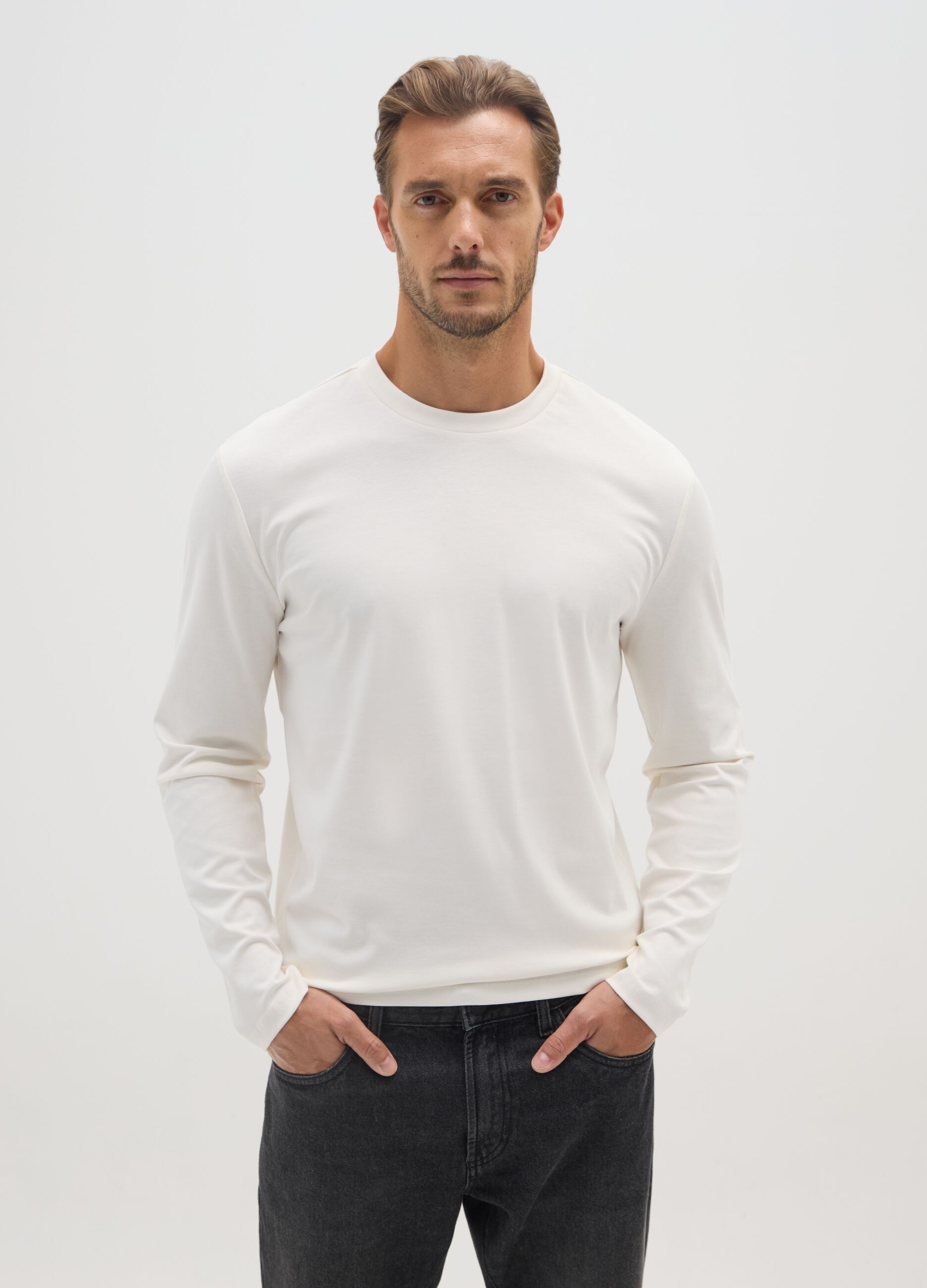 White pure cotton regular fit shirt