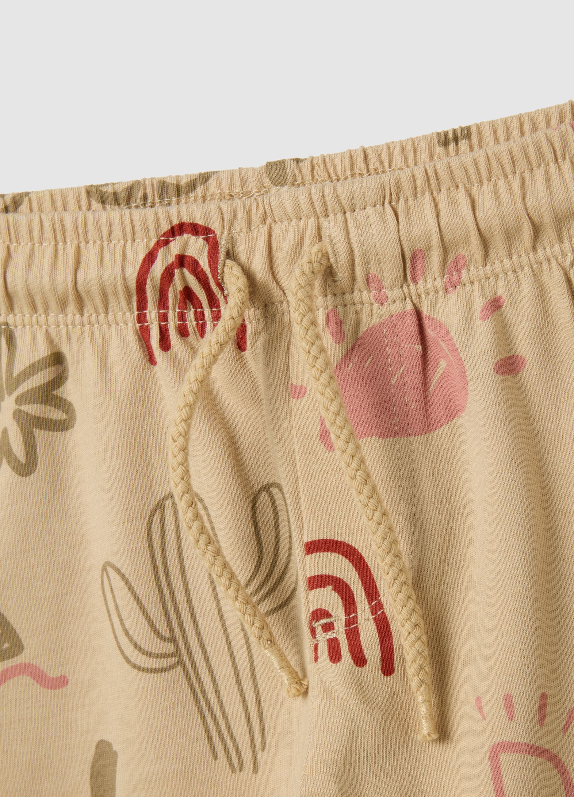 Children's beige pure cotton shorts in regular fit