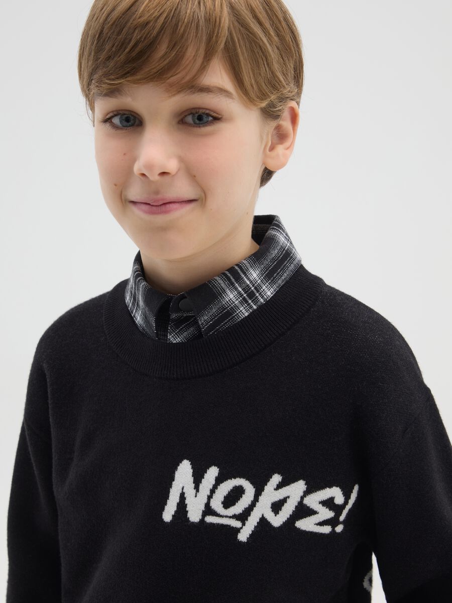 Maglione da ragazzo nero vestibilità over_2