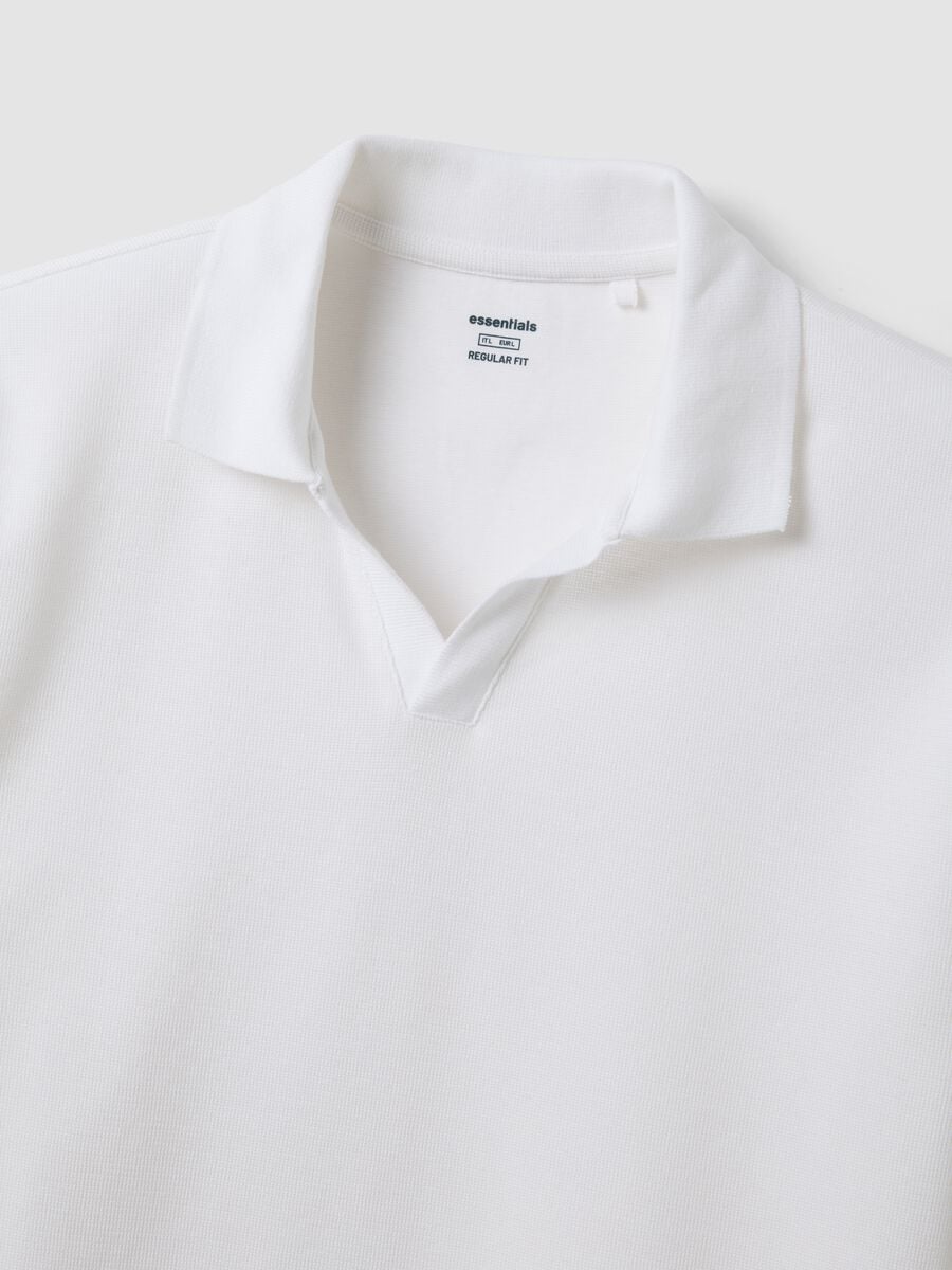 White stretch cotton polo shirt_5