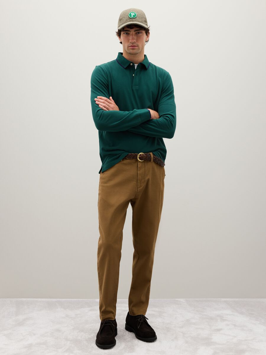 Polo in puro cotone verde regular fit_1