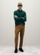 Green pure cotton polo regular fit_0