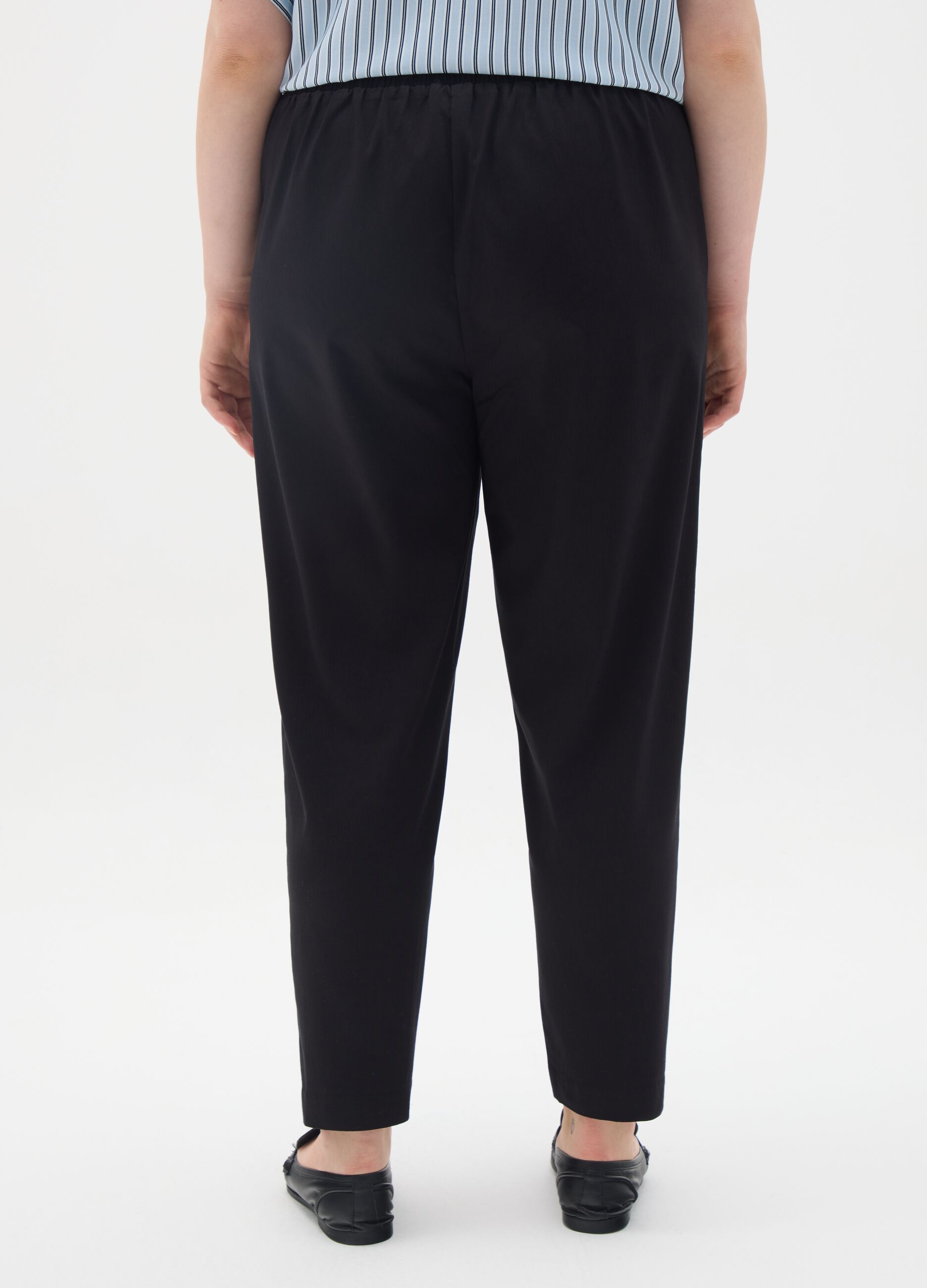 Leggings da donna in misto viscosa neri elasticizzati