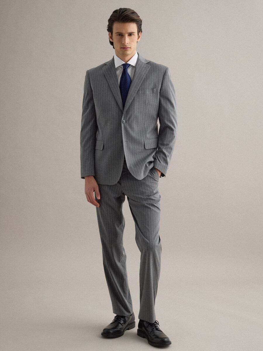 Blue pure silk tie, 8 cm wide_1