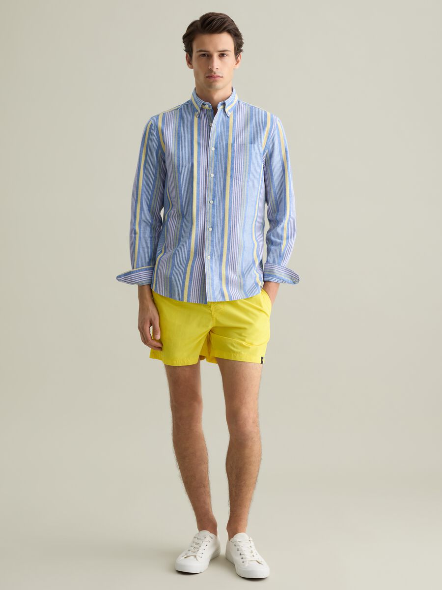 Men’s regular-fit swim boxers in yellow blend with elastic waist_0