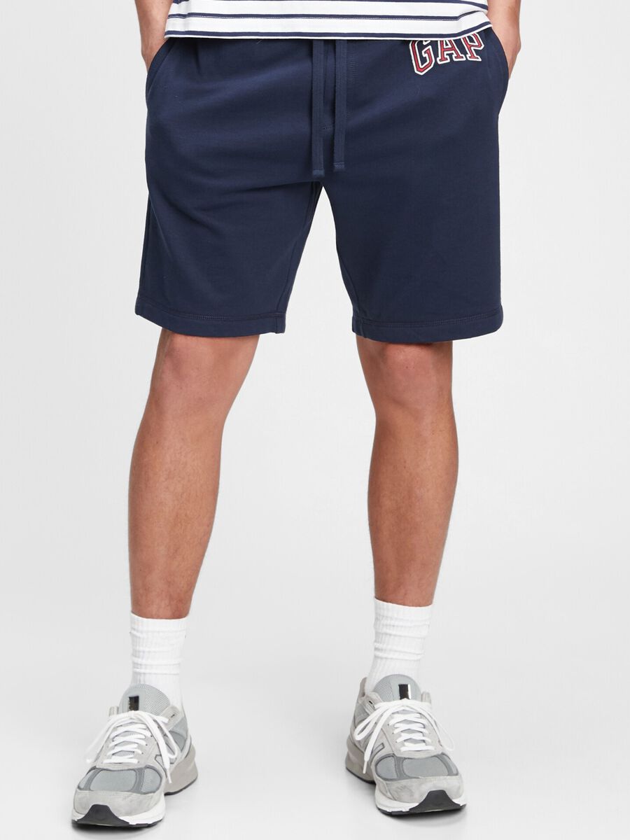 Bermuda jogger in felpa con ricamo logo_1