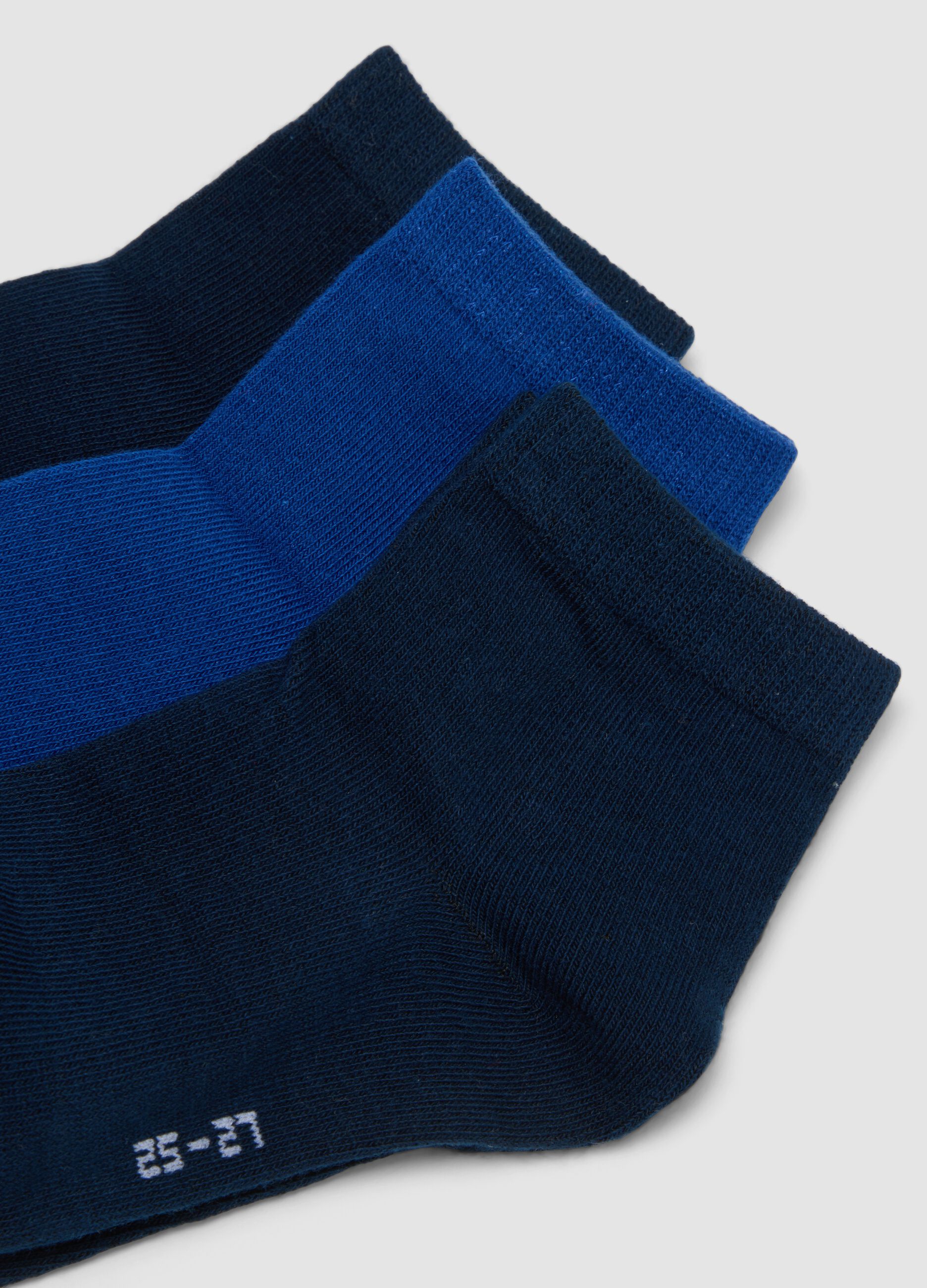 Five-pack of multicolour short socks in stretch organic cotton