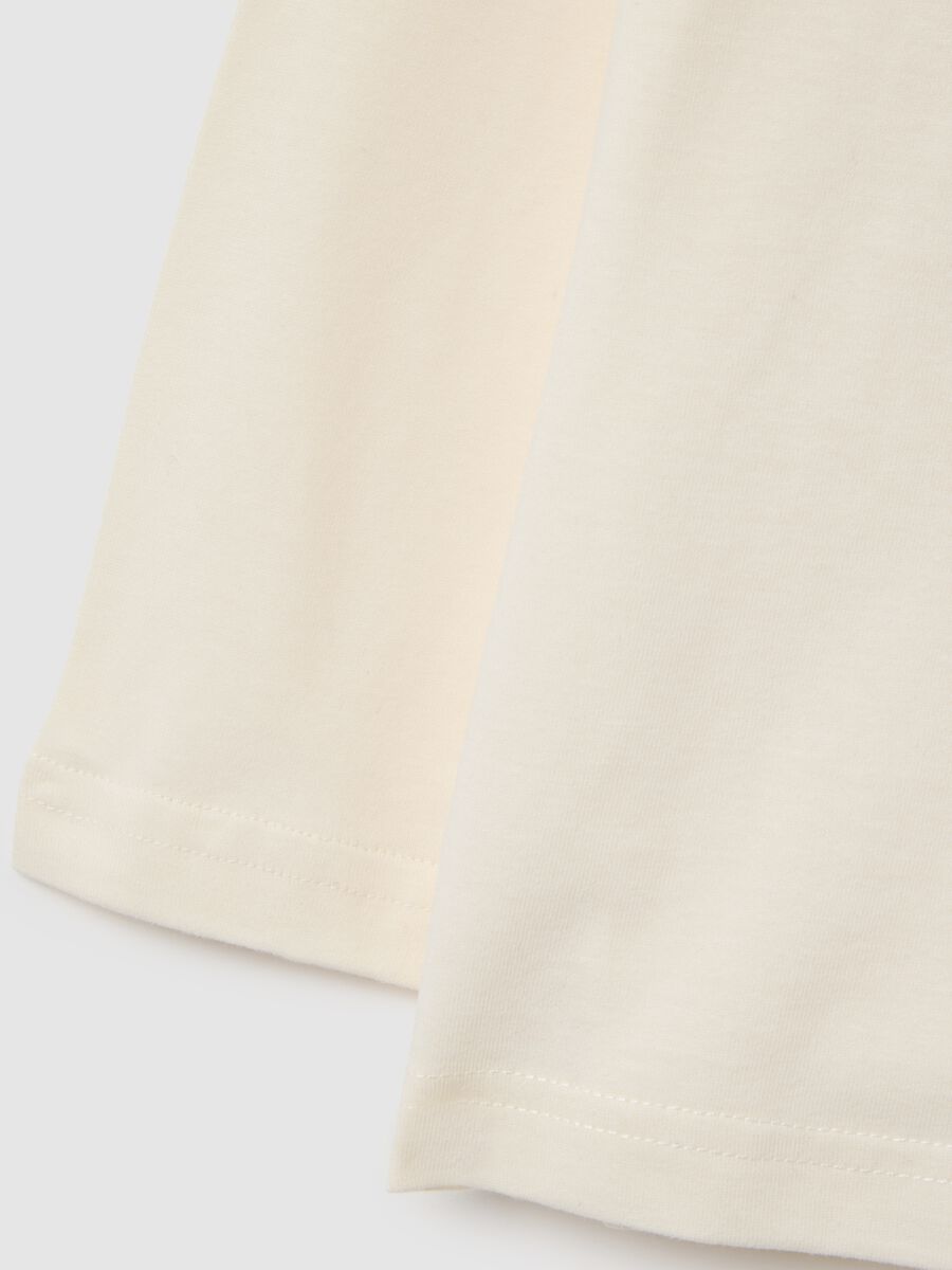 Kids' beige pure cotton regular fit T-shirt with Snoopy print_3