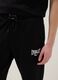 Black Cotton Blend Regular Fit Jogger Pants with Everlast Logo_3