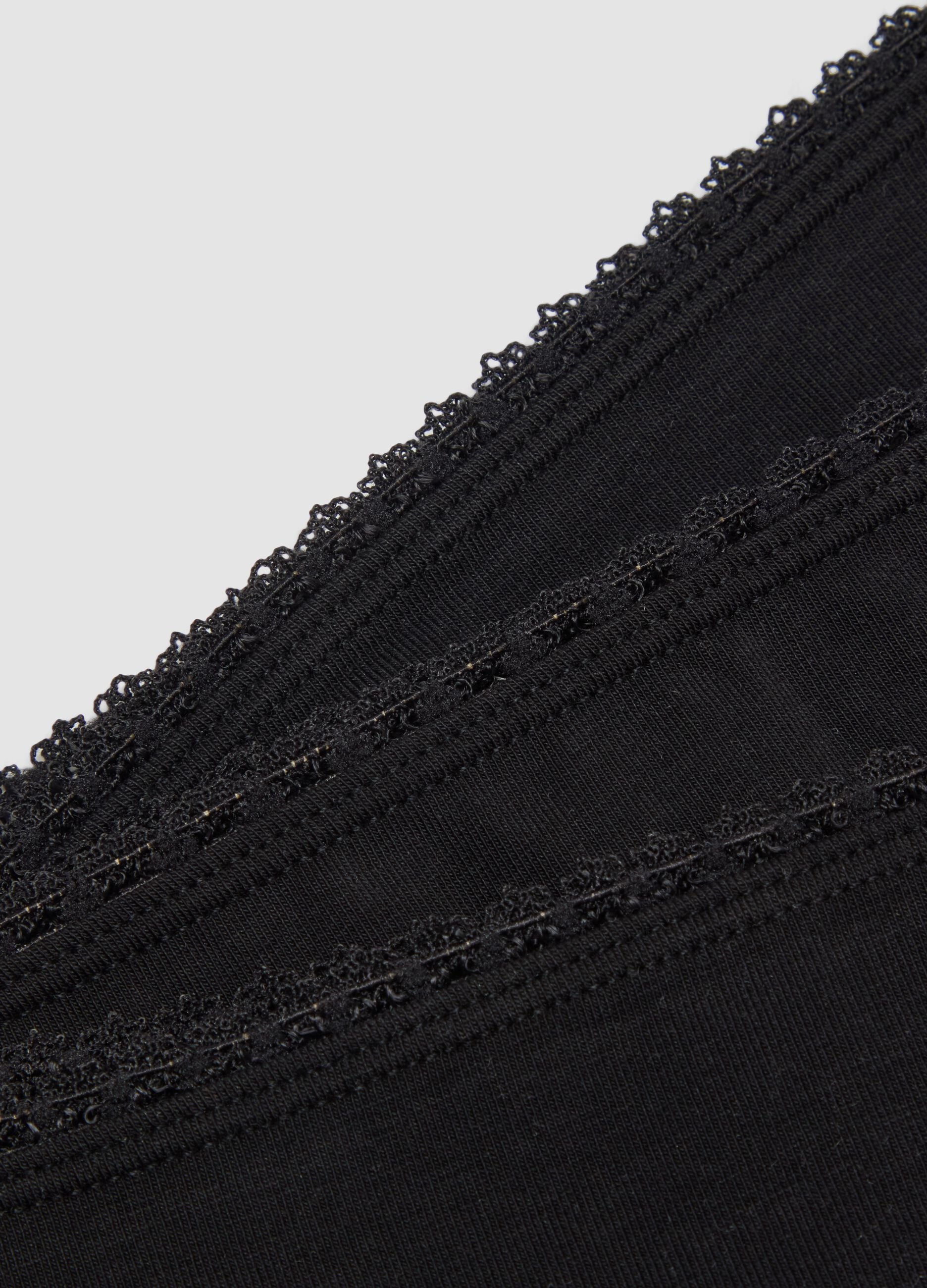 Tripack di slip brasiliane nere in cotone organico elasticizzato