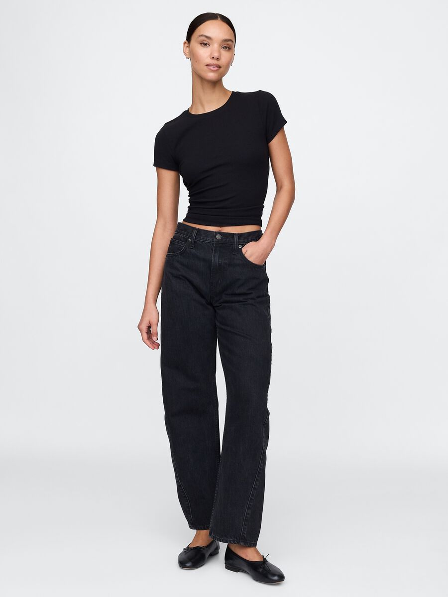Slim-fit T-shirt in ribbed cotton_0