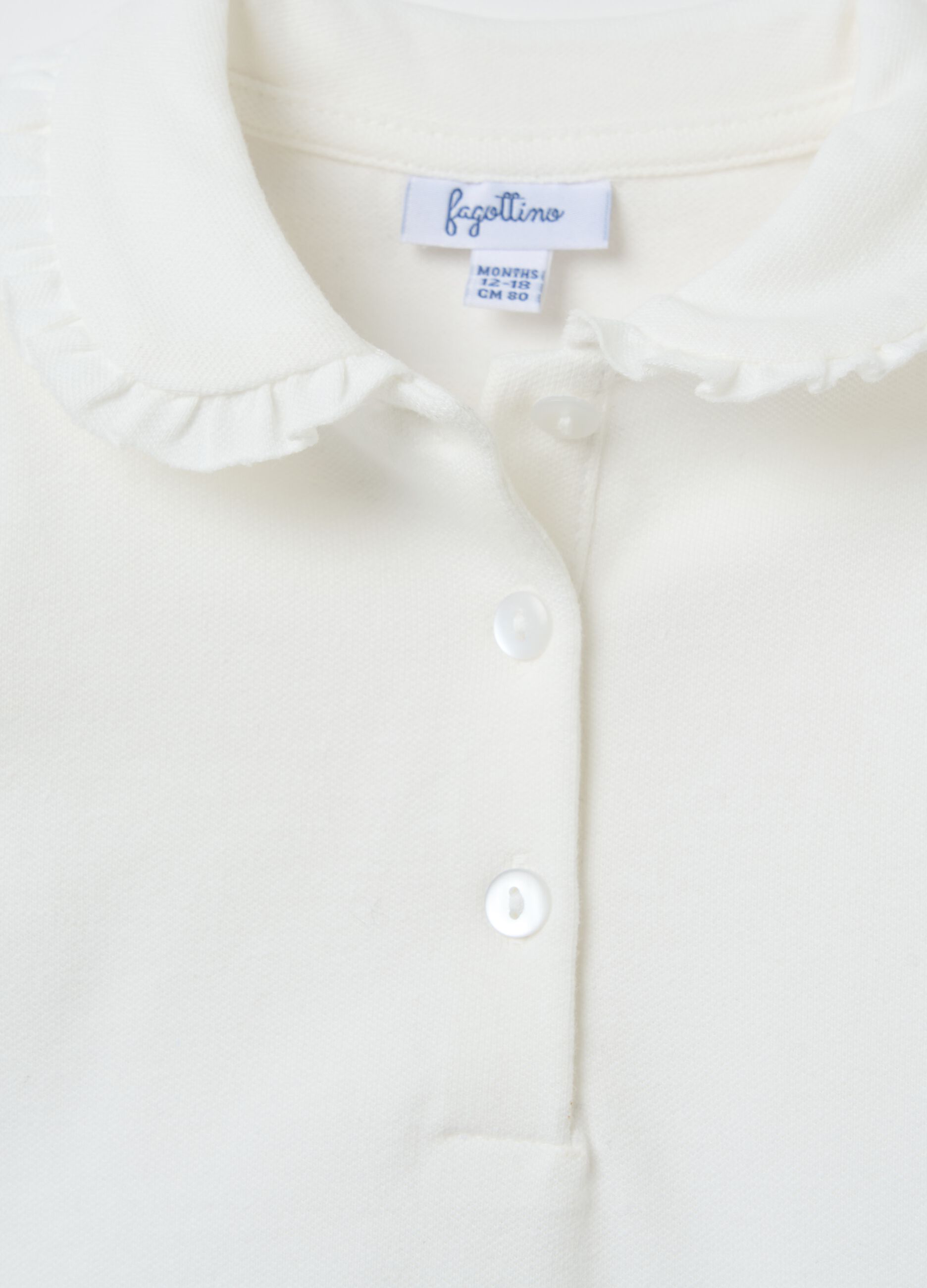 Polo a maniche lunghe con rouches