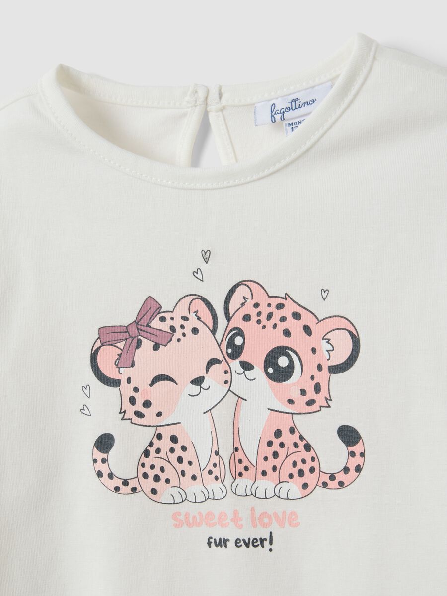 White organic cotton long-sleeve printed T-shirt for baby girl_2