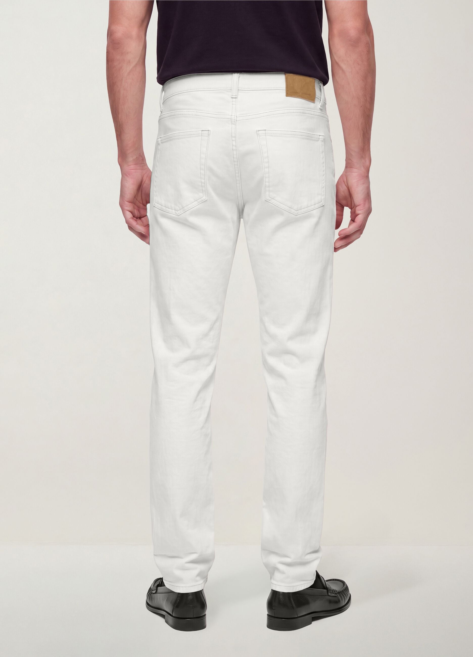 White slim-fit stretch cotton jeans