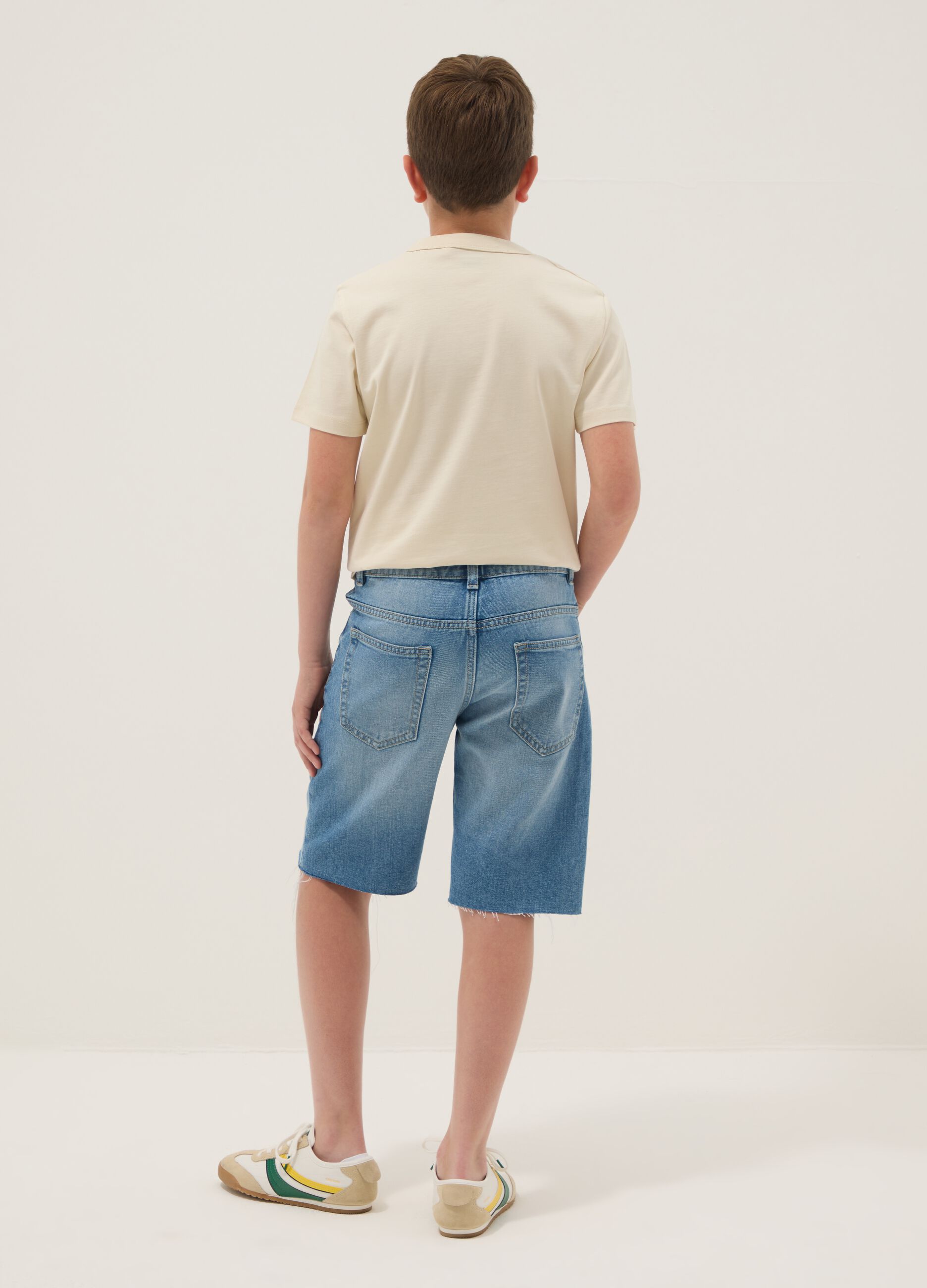Blue regular-fit denim shorts for boys