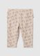 Baby Girl Beige Pure Cotton Leggings with Regular Fit_0