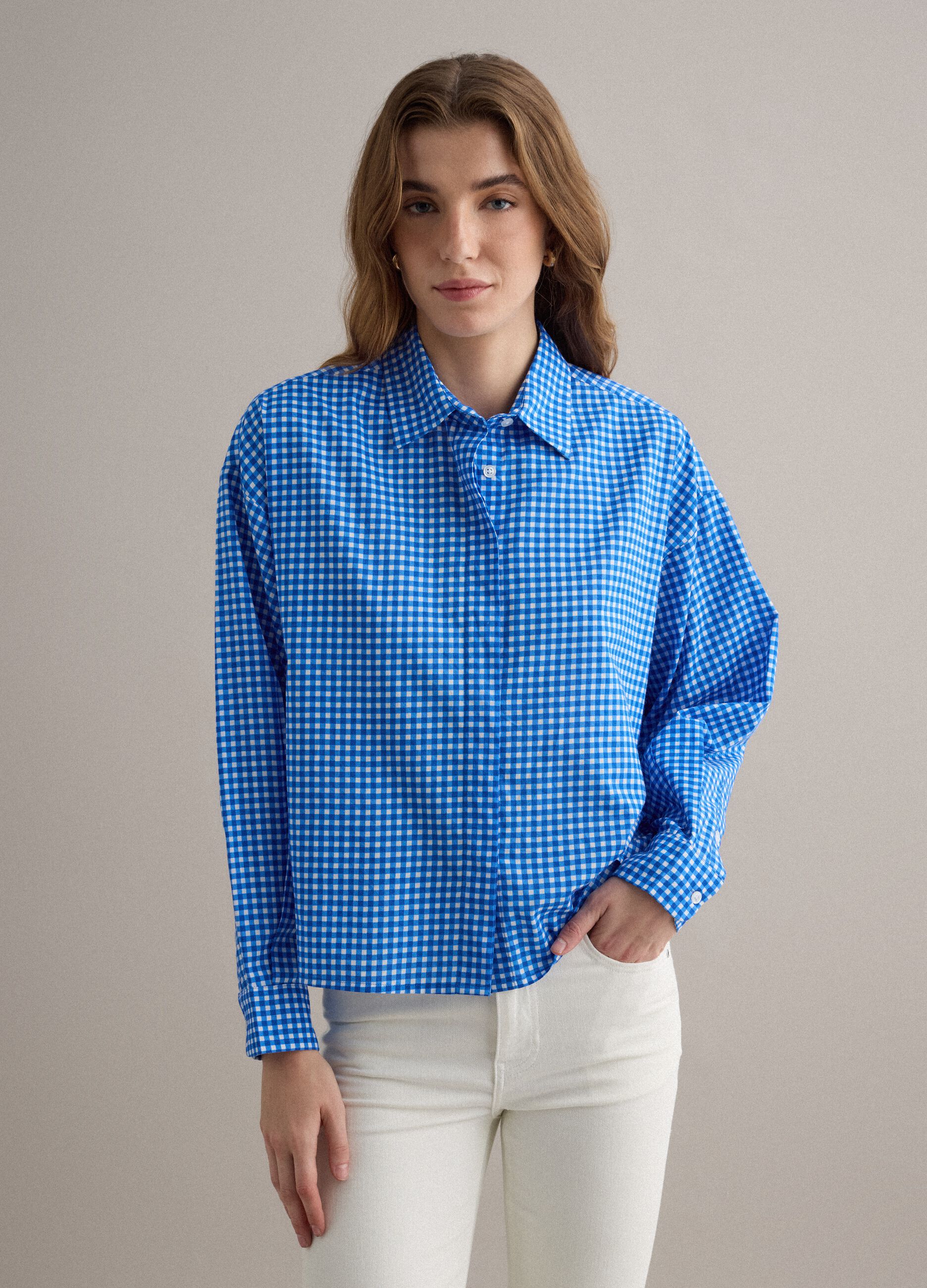 Multicolour check pure cotton regular fit shirt